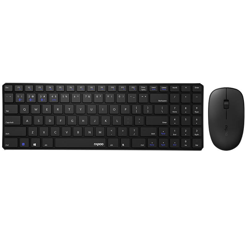 雷柏（Rapoo） 9300G 键鼠套装 无线蓝牙键鼠套装 办公键盘鼠标套装 超薄键盘 无线键盘 蓝牙键盘 黑色 124元