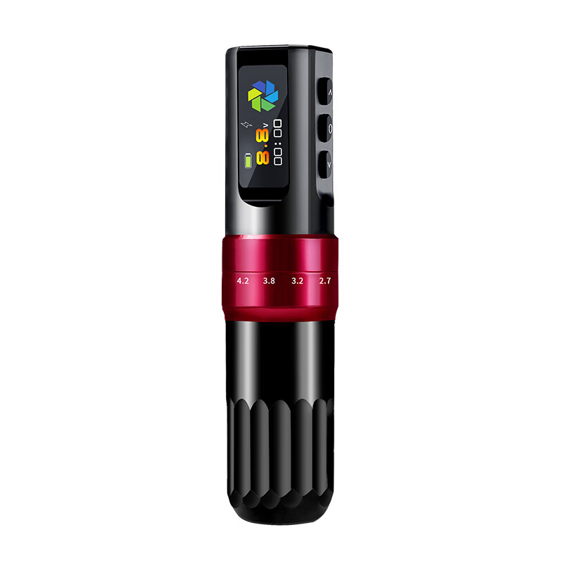 异龙F3纹身笔一体机可调行程纹身机无线割线打雾刺青机器纹身器材 F3纹身笔（单电池-红色）