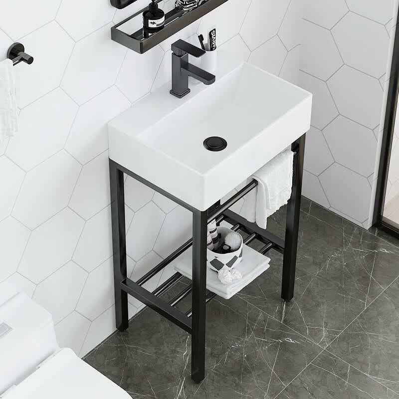 gulaideng洗手盆支架一体盆洗漱台落地式 台上盆阳台小户型洗脸盆柜