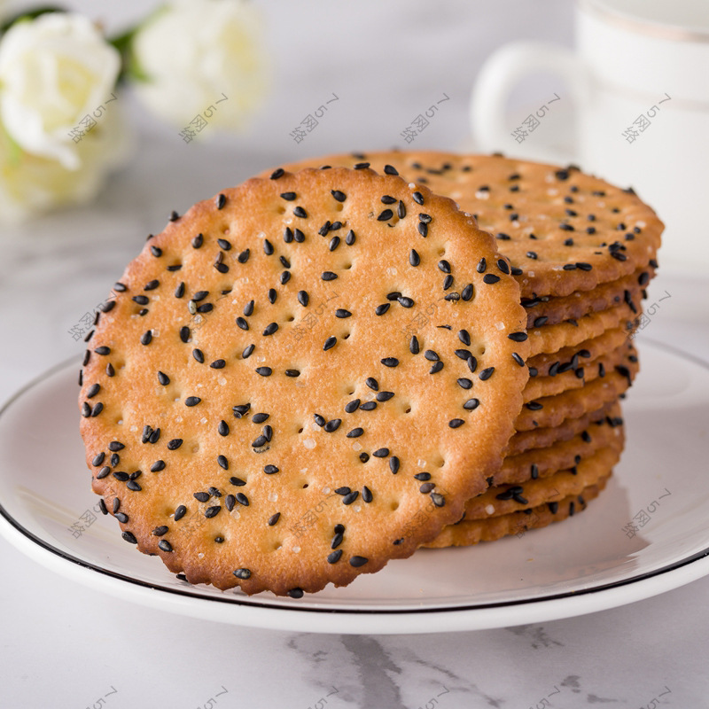 麦皇朝黑芝麻饼干整箱老式薄脆饼干小包装80后零食散装饼干 黑芝麻