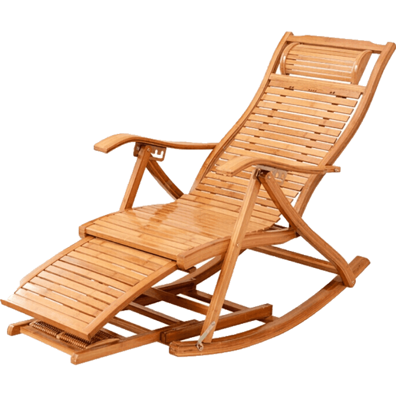 DIYOOCO竹躺椅折叠凉椅躺椅竹摇摇椅折叠椅子家用午睡椅老人午休实木靠背逍遥椅 单摇椅(不含垫子)