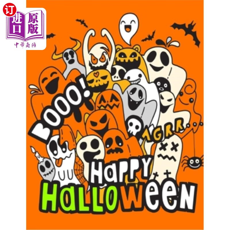 海外直订happy halloween: coloring book 万圣节快乐:配色手册