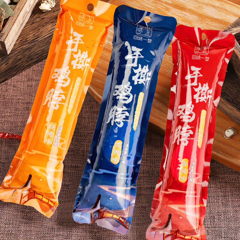 回味一夢手撕雞脖氮氣鎖鮮鹵味熟食零食辦公室烤脖 燒烤味32gx12根