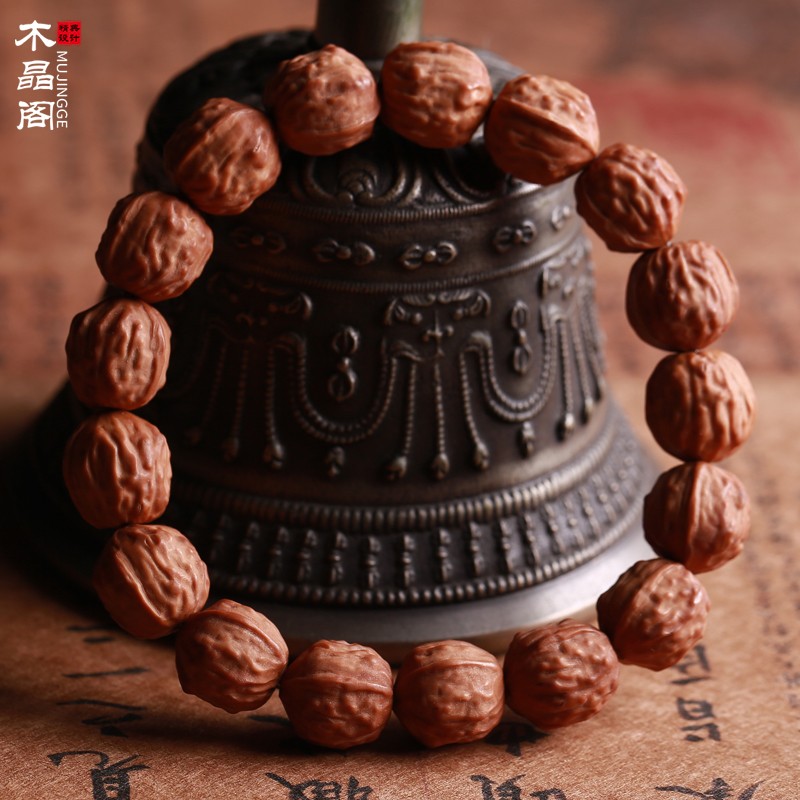 晶宇祥天然小猴头核桃雕刻蛤蟆头手串核雕手链男女文玩把玩七夕礼物 蛤蟆头猴头核桃13x13mm