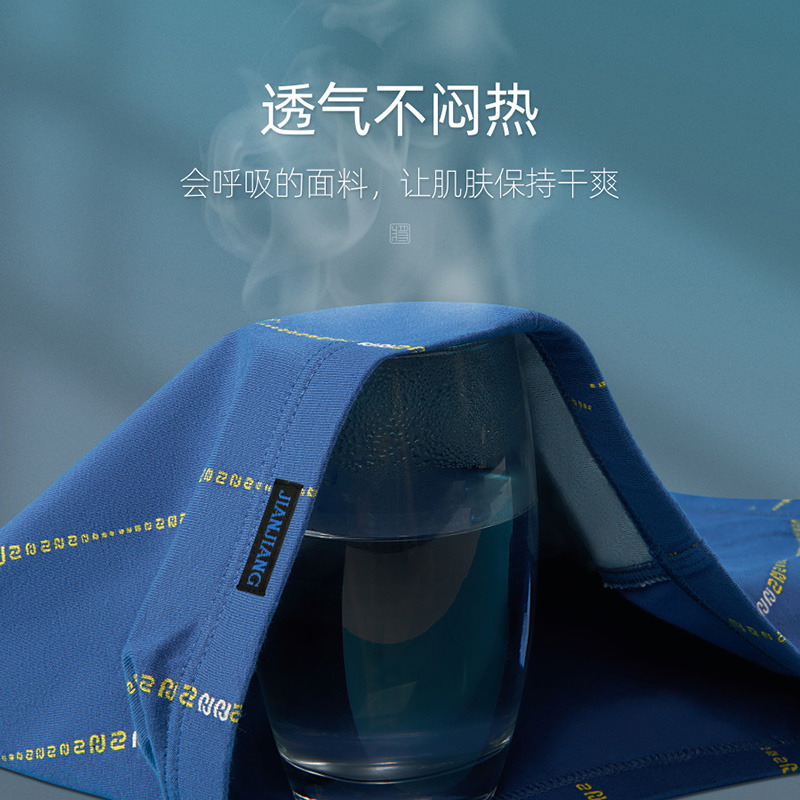 健将三角内裤男纯棉透气男士内裤抑菌大码肥佬宽松运动青年底裤衩 字母条纹装 4条 3XL (腰2.7-2.9尺 重150-170斤)