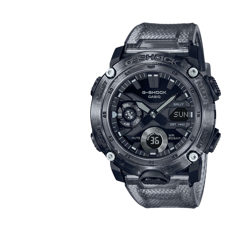 卡西欧casio手表g-shock冰韧系列破冰行动透明灰防水运动男表 灰透色