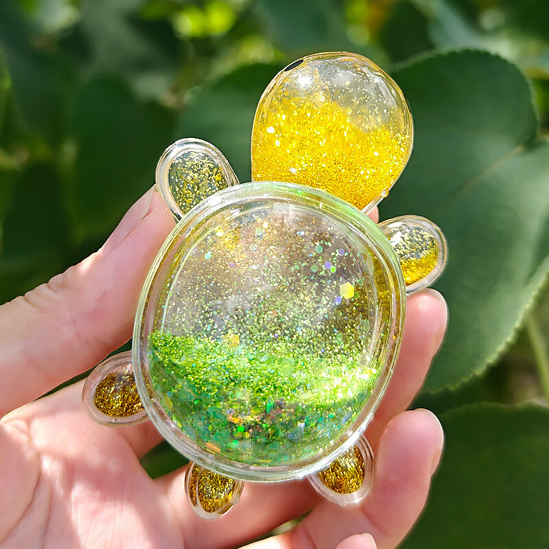 流沙乌龟对对碰玩具礼物大号巨无霸闪光款创意摆件盲盒 小金龟翠绿色