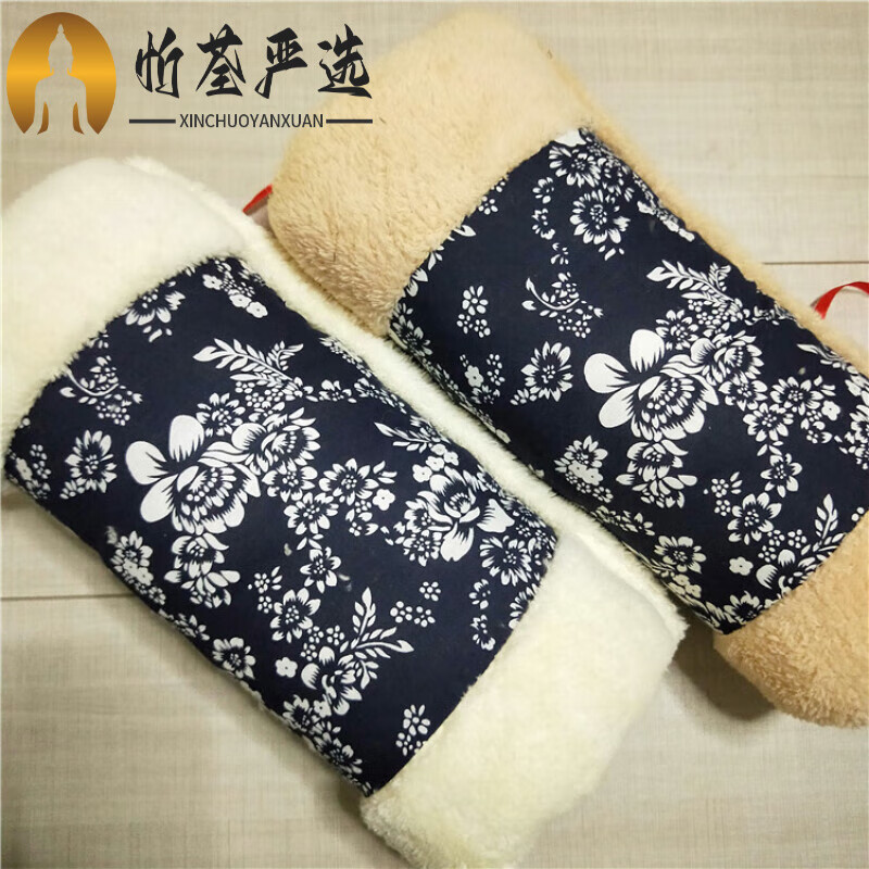 子 蓝印花布 东北大花手捂子怀旧老款暖手筒 保暖手 棉布蓝印牡丹浅色