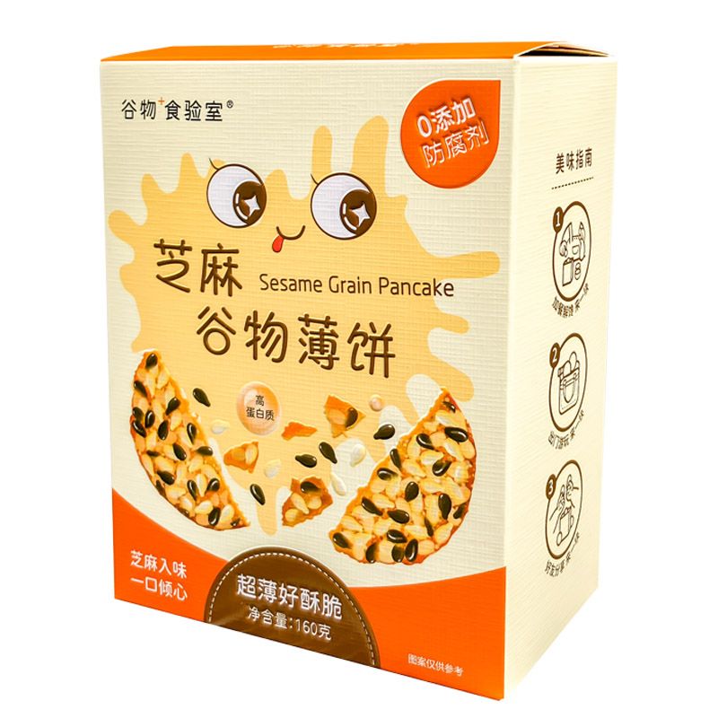 润华年何家劲食品劲家庄芝麻薄饼 谷物薄饼五谷饼干解馋健康小吃160克