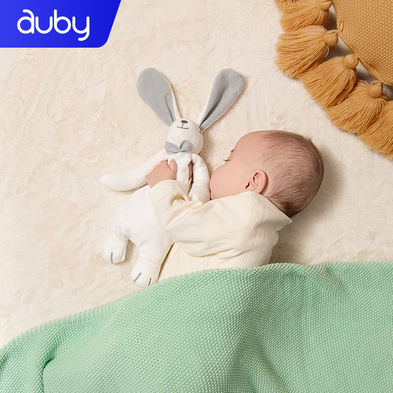 澳贝（auby）婴幼儿小兔安抚巾宝宝可入口哄睡神器新生儿兔子毛绒手偶兔年礼物生日礼物