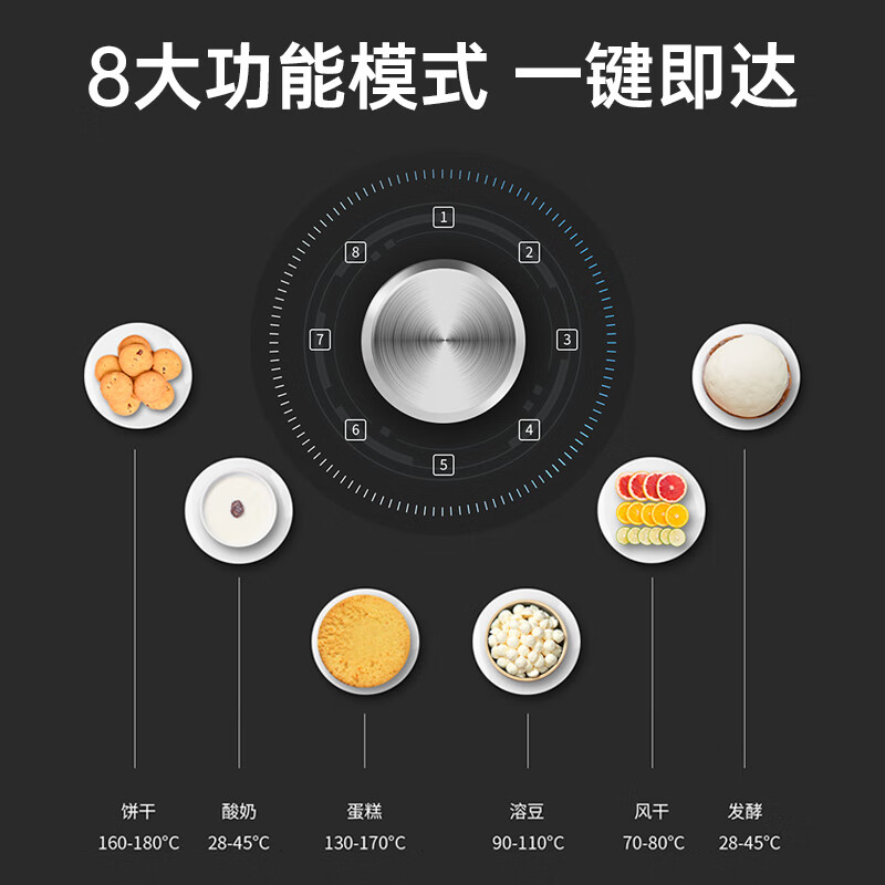 柏翠 (petrus) 电烤箱家用38升大容量独立控温多功能烤地瓜热风发酵可拆层架PE5400YE