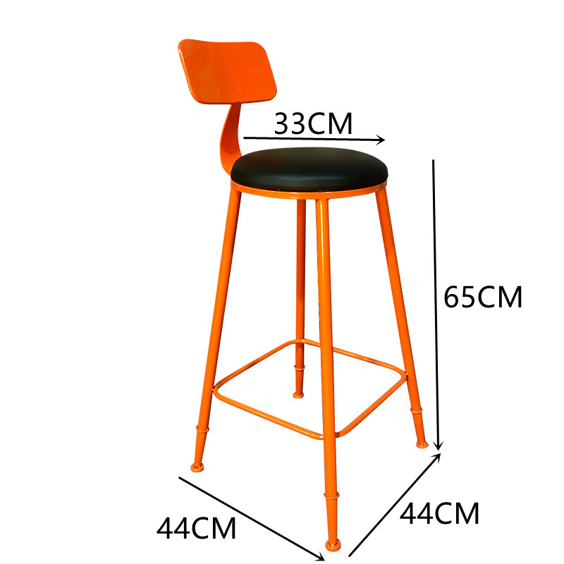 桌椅工业风酒吧铁艺散台卡座咖啡店户外休息区商 圆形吧椅(65坐高)