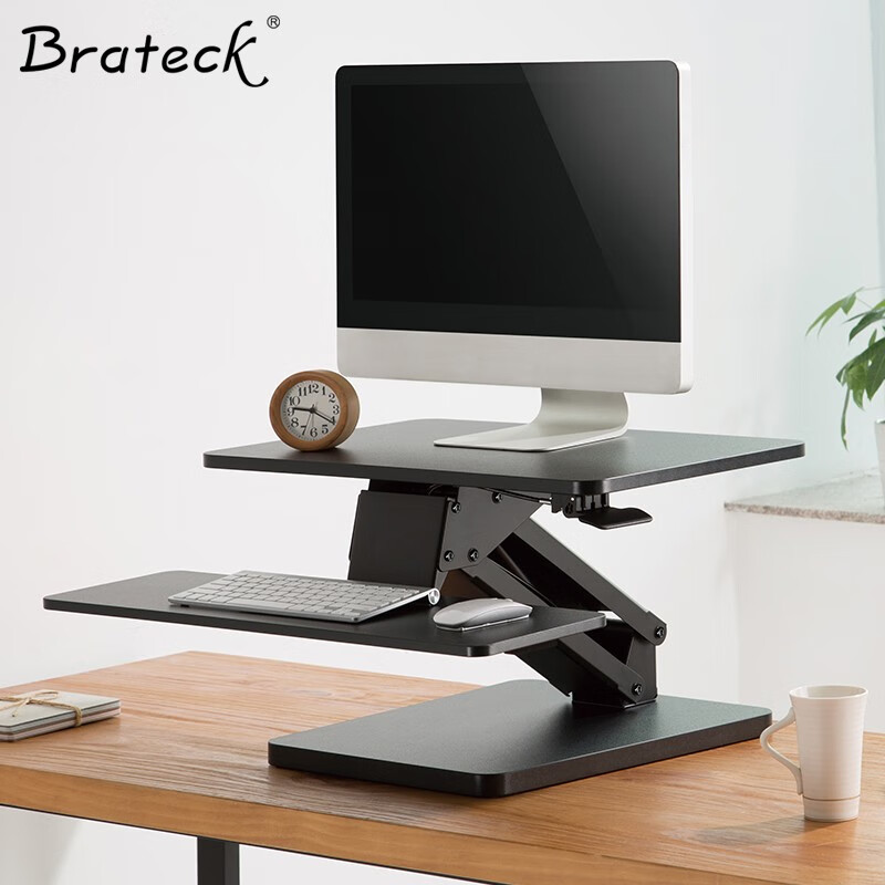 Brateck升降桌电脑桌站立办公升降台办公桌工作台式书桌子站立式电脑升降支架显示器笔记本支架TZ3
