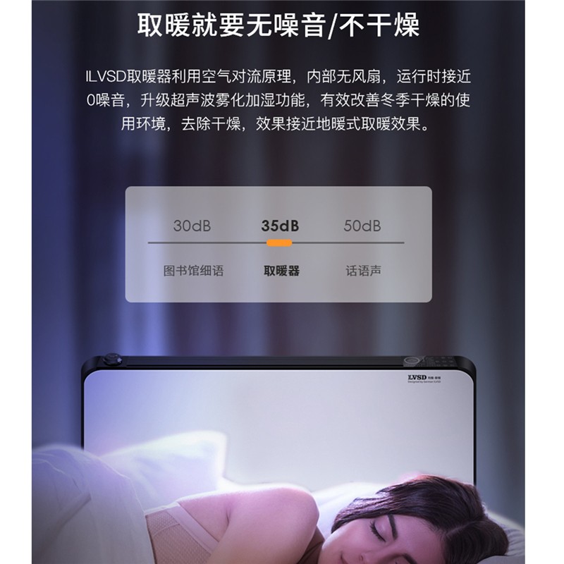 利维斯顿(ILVSD) 取暖器家用大面积暖风机壁挂式电暖器浴室电暖气片变频省电静音防水办公室供暖 无加湿+手机APP+语音控制 2600W(适用20-35平米)