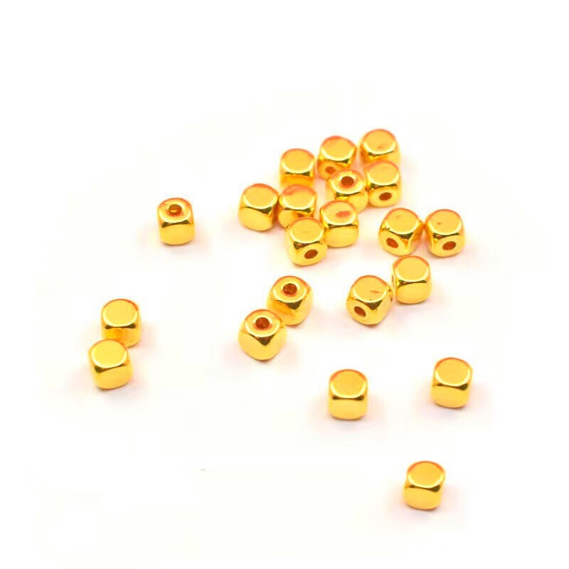 YINXIANGRONG黄金小方糖转运珠999足金串珠硬金配珠硬金工艺配件配饰 小方糖约0.05g支持多退少补