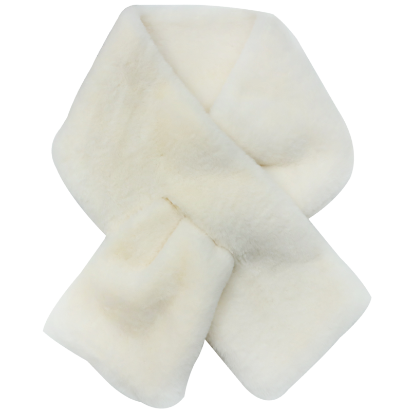 达芬奇密码 冬季流行时尚日系可爱仿獭兔毛纯色女士围脖 奶白色