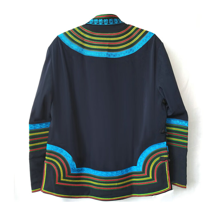 荣阔彝族服装男大凉山大凉山彝族服装男外套彝家刺绣服饰全套民族风演