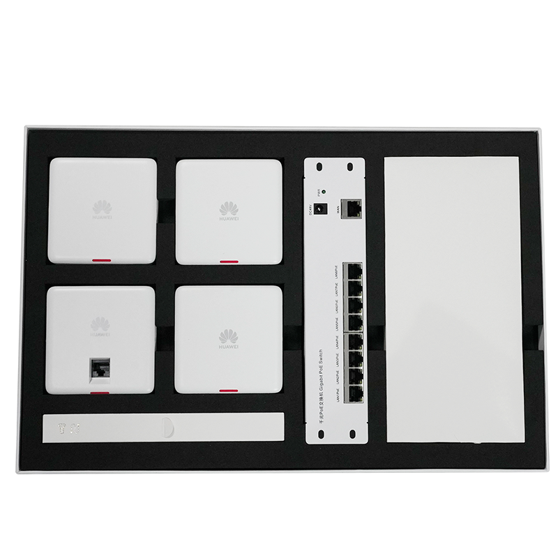 华为全屋wifi6蜜蜂套装Pro 4个86面板AP+9口Poe交换机 分布式无线AP千兆双频5G路由器 网络无缝漫游办公家用100023625123