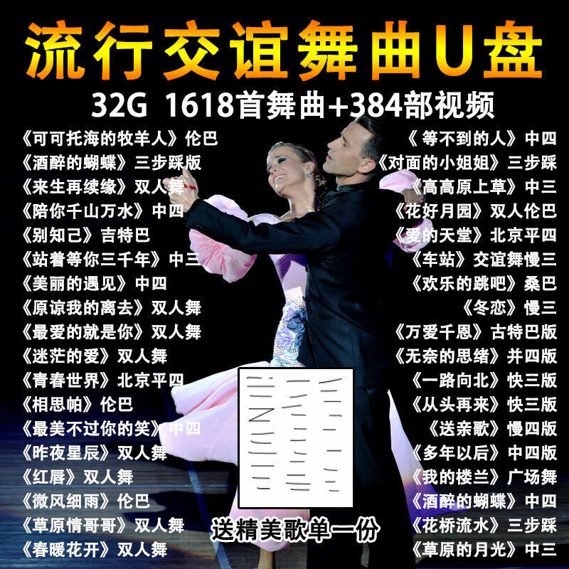 雅漫林交谊舞大全优盘慢三/快四三步踩舞曲舞厅高音质音频广场舞u盘