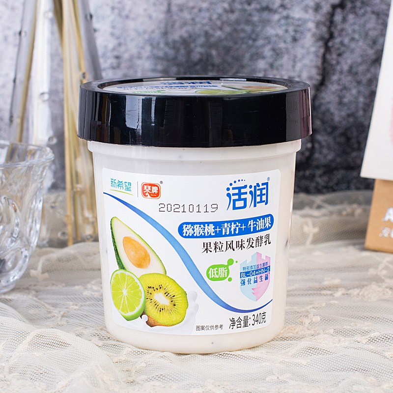新希望琴牌活润酸奶340g/盒大果粒风味发酵乳低温酸牛奶 猕猴桃青柠