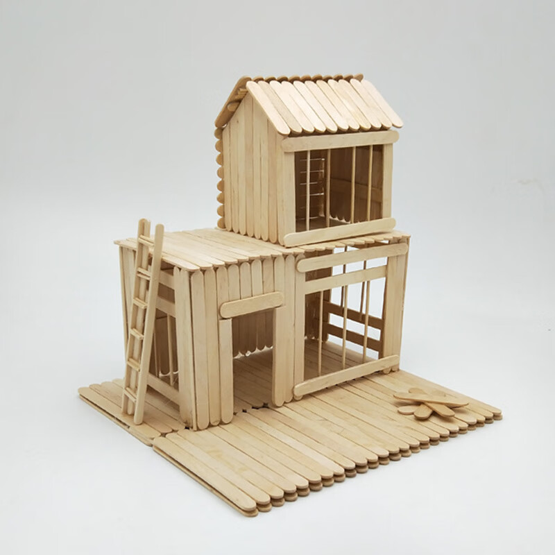 禧班威小木屋房子 雪糕棒牙签棍小房diy手工材料儿童制作建筑模型立体