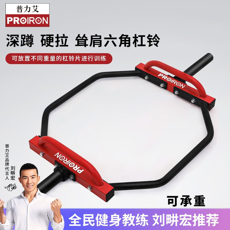 杆专业深蹲硬拉耸肩健身房室内环型运动套装 黑红色杠铃杠【净重10