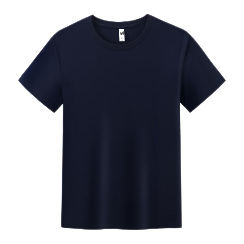 千以揚(yáng)班服T恤工作服定制logo白T恤定制廣告衫文化衫印字 藏藍(lán) M 