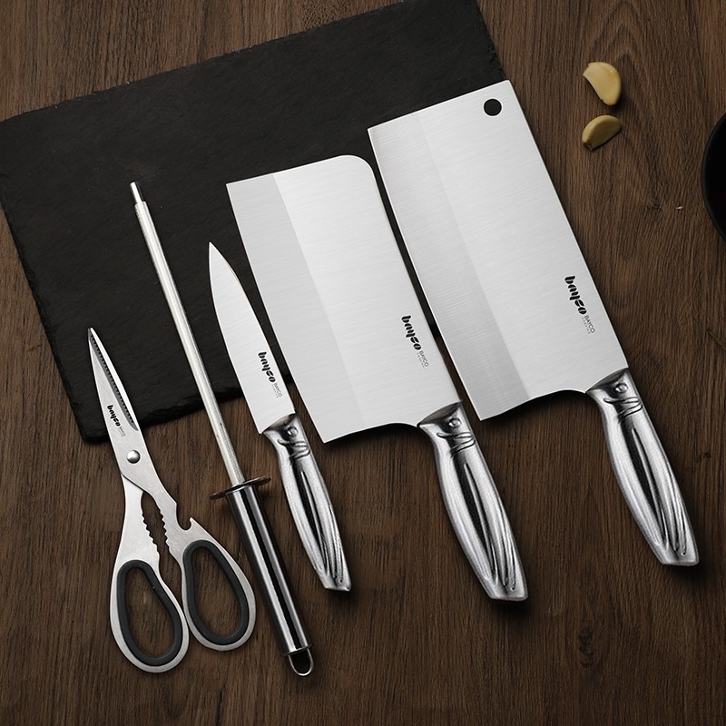 拜格 刀具套装家用全套不锈钢切片刀德国工艺水果刀切菜刀组合5件套 五件套