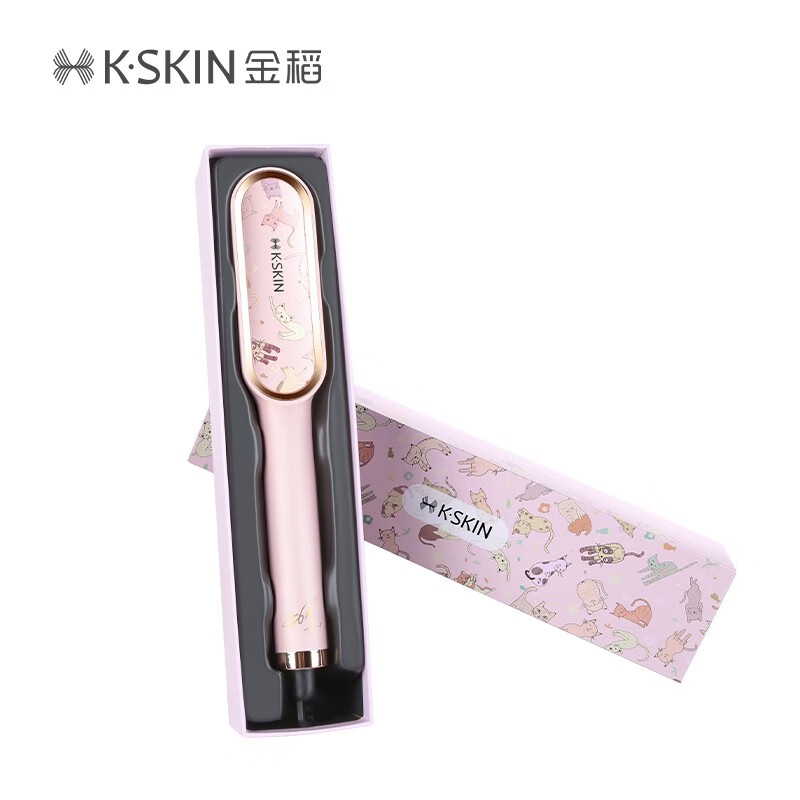金稻（K-SKIN） 直发梳 卷发棒 卷直发器 卷直两用 直发梳夹板 美发护发梳子 60s快速造型梳 KD380粉色