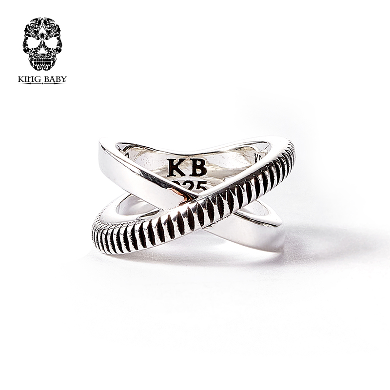 baby 纹理交叉戒指 k20-4206 女友礼物 时尚饰品 925银戒指 55号(指围