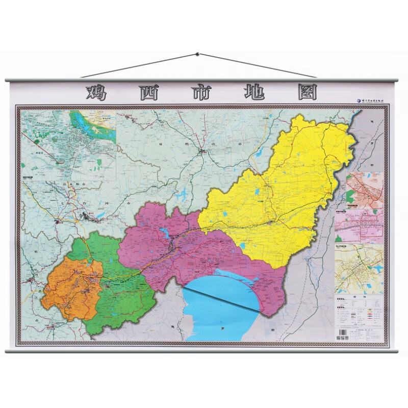 鸡西市地图挂图 鸡西市交通图 鸡西市政区图  1.4*1米