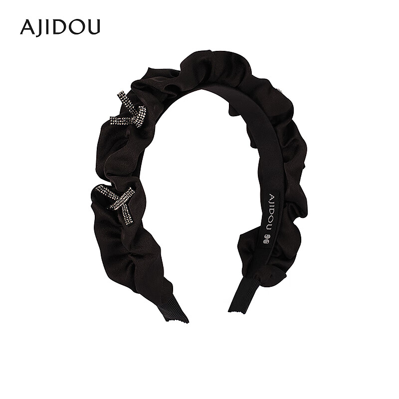AJIDOU阿吉豆时尚优雅女款发箍休闲简约宽头箍发饰饰品配饰高颅顶 黑色 1个