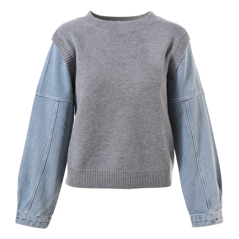 ��ͼbetuŮװ�����¿�ë��Բ�츴��ţ��ײɫƴ����ë��Ů2411T47 ��ɫ S 359Ԫ