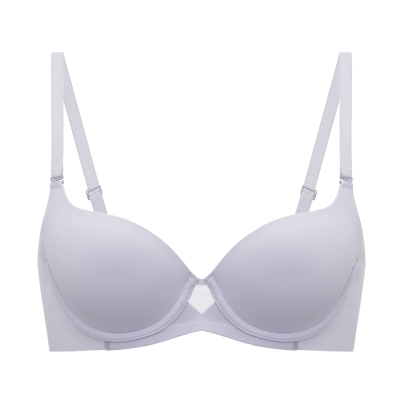 華歌爾（Wacoal）藍(lán)標(biāo)內(nèi)衣女文胸輕薄無(wú)痕透氣舒適聚攏軟鋼圈文胸罩 WB1452 煙熏紫 70C