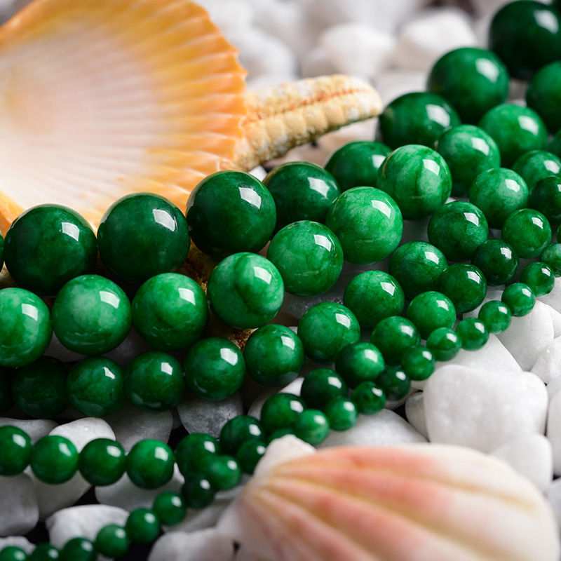 默奢 干青玉髓散珠圆珠 手工diy手链项链 配饰饰品佛珠配件 6mm(精选2