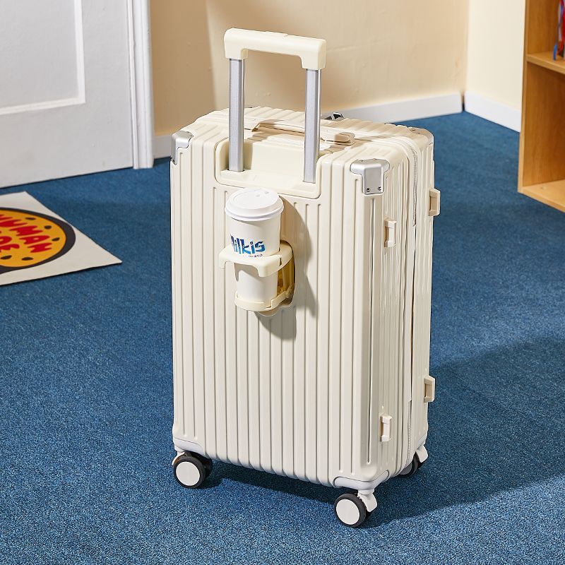 拉杆箱高颜值密码箱结实耐用学生旅行皮箱 升级30牛奶白静音轮承重150