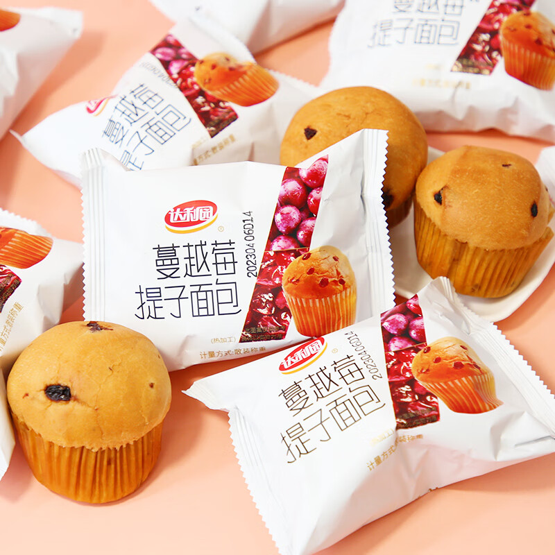 达利园蔓越莓提子面包早餐手撕面包下午茶点心代餐营养零食网红美食