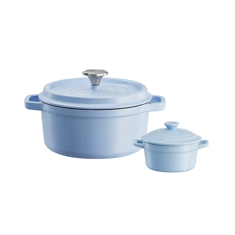 【新品】极光雪怪圣诞限定 珐琅锅网易严选 光梦蓝珐琅锅22cm 炖煮锅蒸锅煲汤锅烹饪锅具 光梦蓝（浅蓝色）22cm