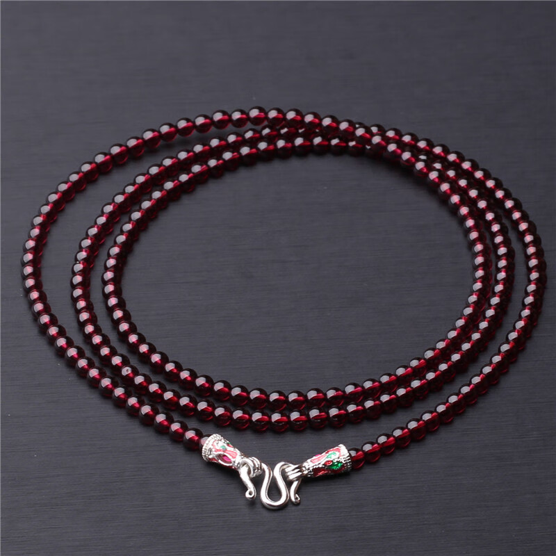 暗杠佛牌链子泰国 男女  佛牌挂链 石榴石项链 佛珠 水晶 吊坠绳 4