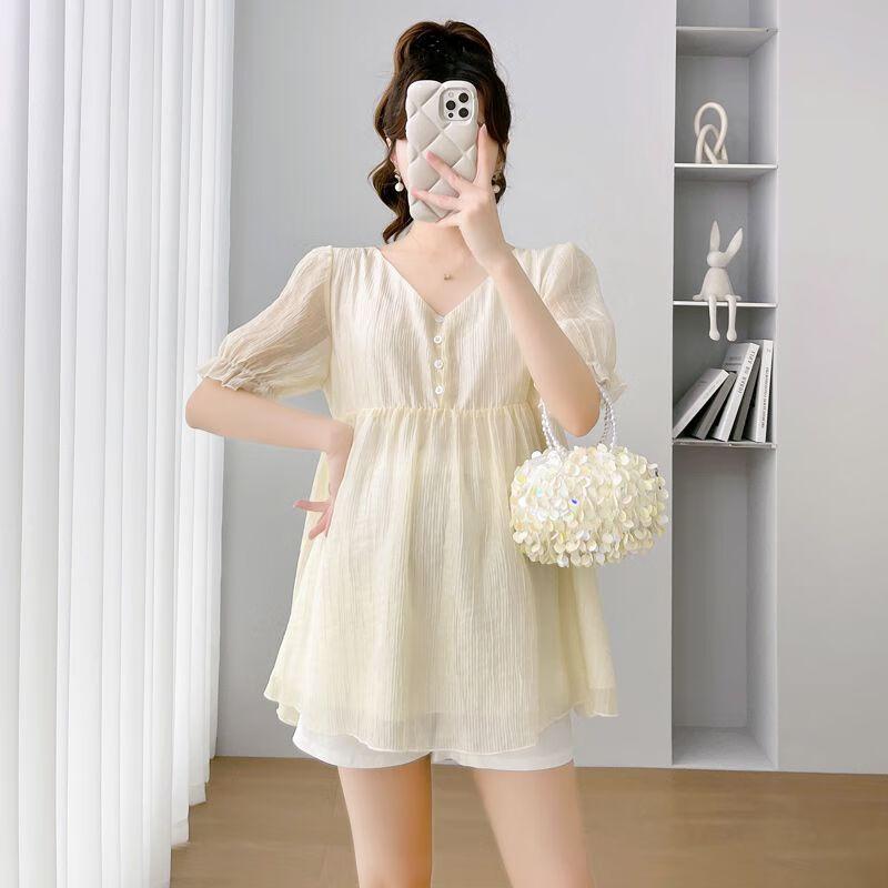 网禾母亲节衣服50岁中年女洋气上衣新款孕妇套装夏季时尚套装减龄宽松