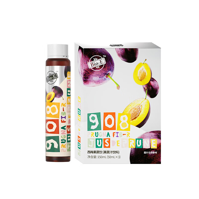 Bio-E908西梅汁果蔬酵素饮 bioe含血橙左旋肉碱西梅饮 多重果蔬精粹 【3盒周期装】50ml*9瓶
