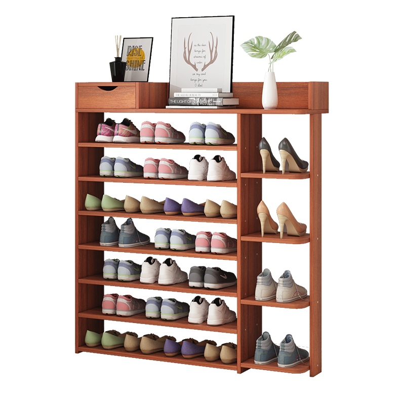 悦美妙鞋架多层家用鞋柜现代简约简易收纳鞋架子 暖白色100CM-7层