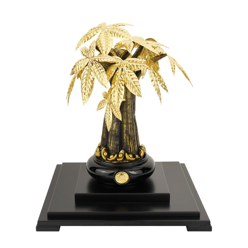 爱斯克金箔发财树摇钱树摆件招财树家居装饰工艺品客厅摆设店铺开业