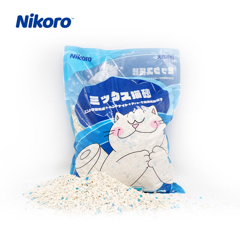 妮可露Nikoro小蓝块量贩装混合猫砂豆腐砂膨润土猫砂可冲厕3.6kg 3.6kg8包装