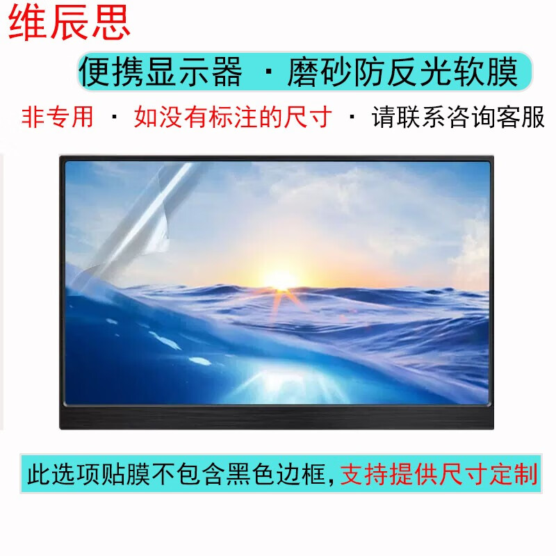 道珑适用于维辰思 便携式显示器4K触摸屏2K屏幕保护膜钢化膜 PET磨砂防反光屏幕膜（单片装） 定制尺寸留言数据