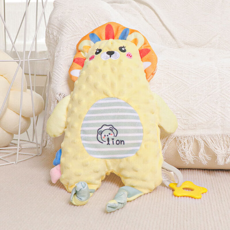 乐叮咚婴儿玩具安抚玩偶新生儿宝宝0-1岁安抚巾可入口陪睡6个月见面礼物 安抚玩偶【蛋黄狮】带牙胶