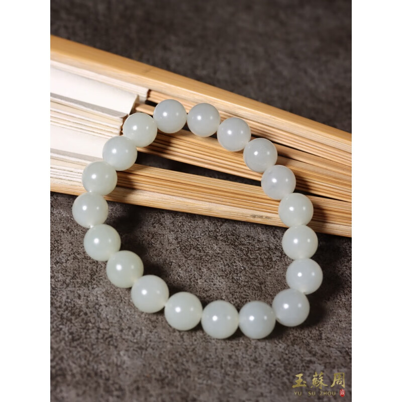5克新疆和田玉籽料青花圆珠女款手链串1.0g106