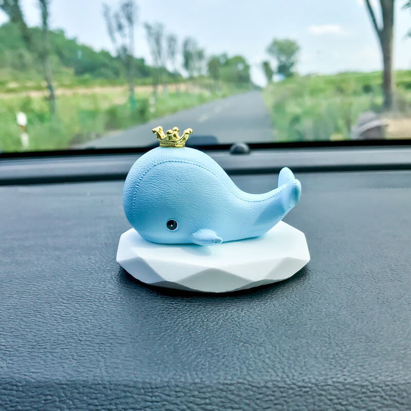 威百伦车内香水香薰饰品中控台装饰摆件男女可爱车载鲸鱼 【蓝鲸】