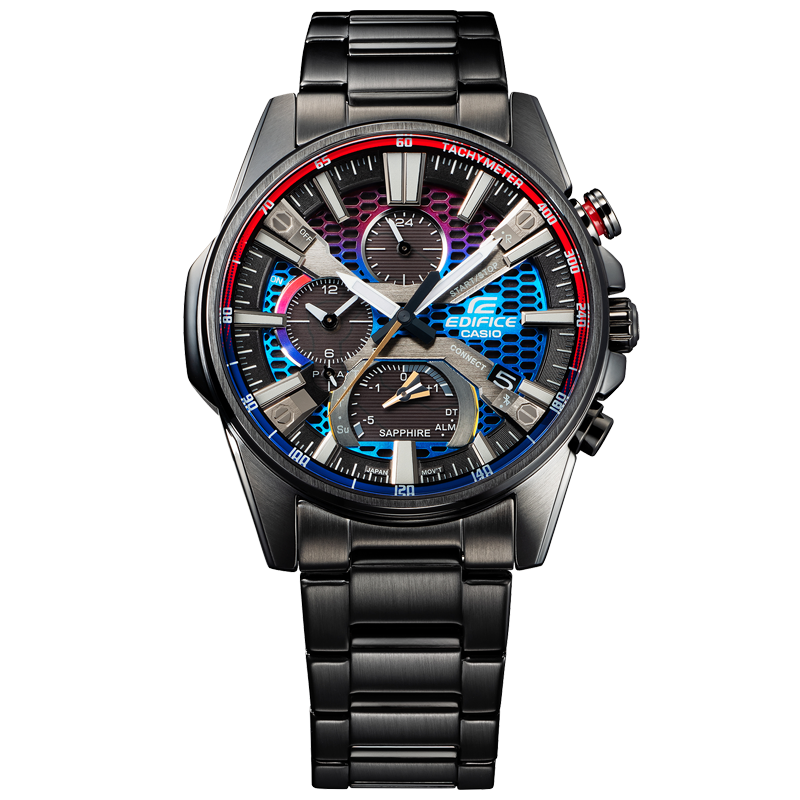 卡西欧(casio)手表 edifice系列潮流时尚太阳能蓝牙渐变色表盘设计多
