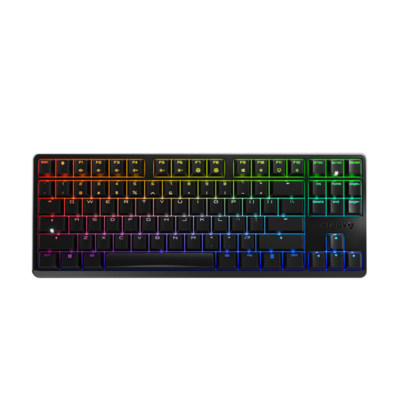CHERRY 樱桃 G80-3000S TKL RGB 机械键盘 88键有线键盘 游戏键盘 无钢板 RGB灯效 黑色 红轴